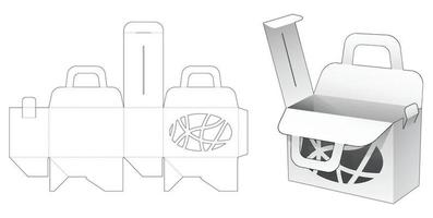 maniglia borsa scatola con astratto in sagoma fustellata a forma di ellisse vettore