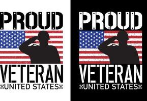 orgoglioso design della maglietta degli Stati Uniti del veterano vettore