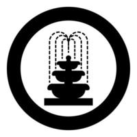 icona del livello della fontana dell'acqua in cerchio rotondo colore nero illustrazione vettoriale immagine in stile piatto