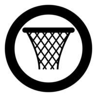 basket basket streetball net basket icona colore nero illustrazione in cerchio rotondo vettore