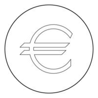 simbolo dell'euro l'icona di colore nero in cerchio o rotondo vettore