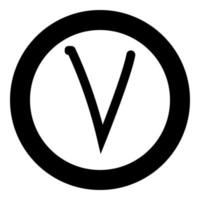nu simbolo greco lettera minuscola icona del carattere in cerchio rotondo colore nero illustrazione vettoriale immagine in stile piatto