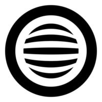 sfera a strisce concetto globo astratto icona a sfera in cerchio rotondo colore nero illustrazione vettoriale immagine in stile piatto