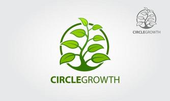 modello di logo di vettore di crescita del cerchio. logo vettoriale dell'albero del cerchio questo bellissimo albero è un simbolo di vita, bellezza, crescita, forza e buona salute.