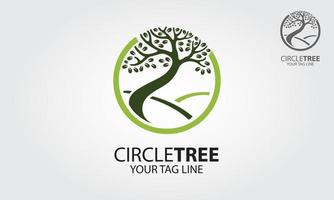 modello di logo di vettore dell'albero del cerchio. logo professionale ed efficace per affari e altro.