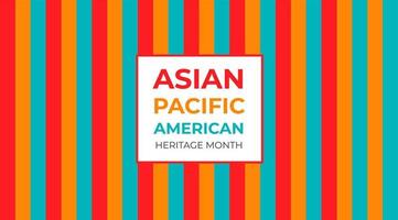 mese del patrimonio asiatico americano e isolano del pacifico. banner vettoriale per social media, carta, poster. illustrazione con testo, lanterna cinese. sfondo del mese del patrimonio asiatico pacifico americano.