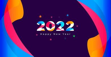 modello di sfondo felice anno nuovo 2022. vettore