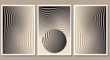 set di illustrazioni di forme lineari astratte minimaliste. arte della parete estetica moderna vettore