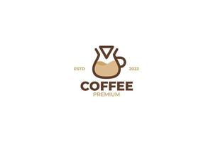 design del logo gocciolatore filtro carta caffè piatto vettore