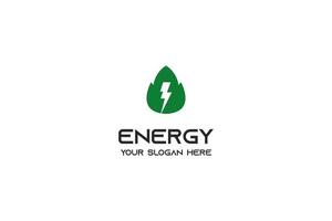 modello vettoriale di progettazione logo energia verde piatta