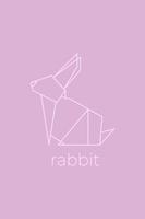origami di coniglio. disegno del logo del coniglio di arte linea astratta. origami animali. illustrazione del profilo del negozio di art.pet linea animale. illustrazione vettoriale