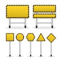 cartello stradale giallo linea nera vuota disegno vettoriale raccolta