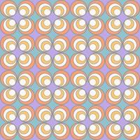 astratti piccoli cerchi forma casuale psichedelico retrò colore arcobaleno motivo senza cuciture sfondo. utilizzare per tessuti, tessuti, elementi di decorazione d'interni, tappezzeria, avvolgimento. vettore