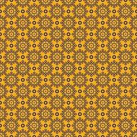 oro giallo islamico e colore marrone geometrico a forma di piccola stella sullo sfondo del modello senza cuciture. sarong batik o fantasia di seta. utilizzare per tessuti, tessuti, elementi di decorazione d'interni, avvolgimento. vettore