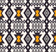 ikat nativo azteco tribale rombo forma geometrica sfondo senza soluzione di continuità. disegno etnico del modello di colore grigio giallo-blu. utilizzare per tessuti, tessuti, elementi di decorazione d'interni, tappezzeria, avvolgimento. vettore