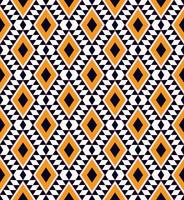 sfondo geometrico senza cuciture tribale etnico a forma di rombo. colore giallo blu con motivo nativo. utilizzare per tessuti, tessuti, elementi di decorazione d'interni, tappezzeria. vettore