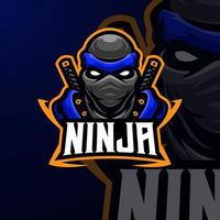 ninja masscot logo esport premium vector