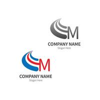 lettera m logo modello aziendale vettore