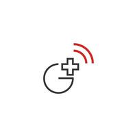 g plus logo di connessione vettore