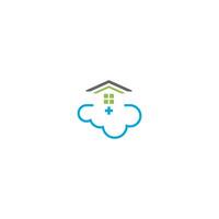 icona del logo del concetto di assistenza domiciliare cloud vettore