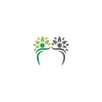 logo per la cura degli alberi delle persone vettore