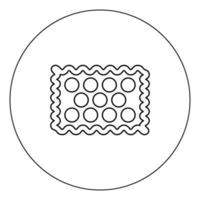 icona cookie colore nero in cerchio illustrazione vettoriale isolata