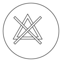 simbolo non candeggiare icona colore nero in cerchio vettore