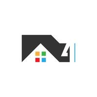 icona del logo numero 4 per casa, vettore immobiliare