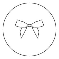 arco icona nera contorno nell'immagine del cerchio vettore