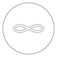 icona simbolo infinito colore nero in cerchio o rotondo vettore
