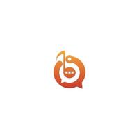 logo della nota musicale e icona del tono bublle chat concept design vettore