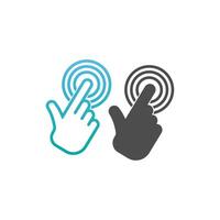 vettore di disegno dell'icona del logo della tecnologia touch della mano digitale