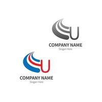 lettera u logo modello aziendale vettore