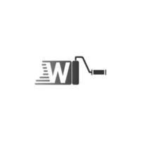 vernice logo lettera w design vettore