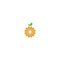 logo icona frutta arancione vettore