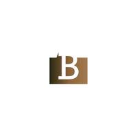 lettera b sul modello icona quadrata vettore