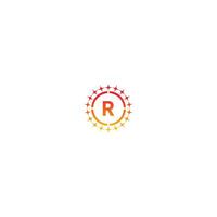 concetto di design della lettera logo cerchio r in colori sfumati vettore