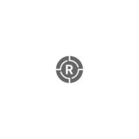 moderno cerchio girato minimalista r logo lettera design creativo vettore