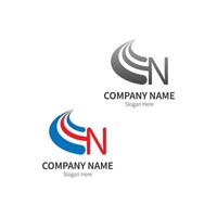 lettera n logo modello aziendale vettore