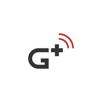 g plus logo di connessione vettore