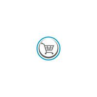 cestino, borsa, icona del logo del negozio online di concetto