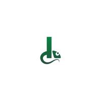 carattere camaleonte, disegno dell'icona del logo della lettera vettore