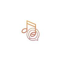 logo della nota musicale e icona del tono bublle chat concept design vettore