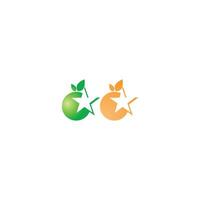 logo icona frutta arancione vettore