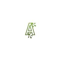 lettera a logo design icona del concetto di impronte di rana vettore