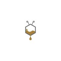 logo a nido d'ape, concetto di design icona logo miele foglia vettore