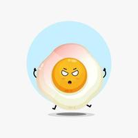 il simpatico personaggio delle uova è arrabbiato vettore