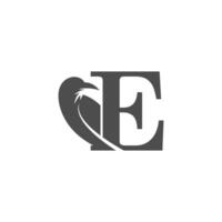 lettera e e corvo combinazione icona logo design vettore