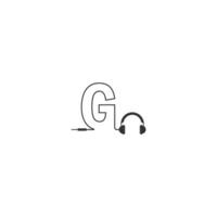 lettera g e logo del podcast vettore