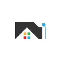 icona del logo della lettera i per la casa, vettore immobiliare